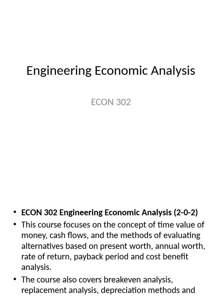 Engineering Economic Analysis Overview | PDF | Net Present Value ...