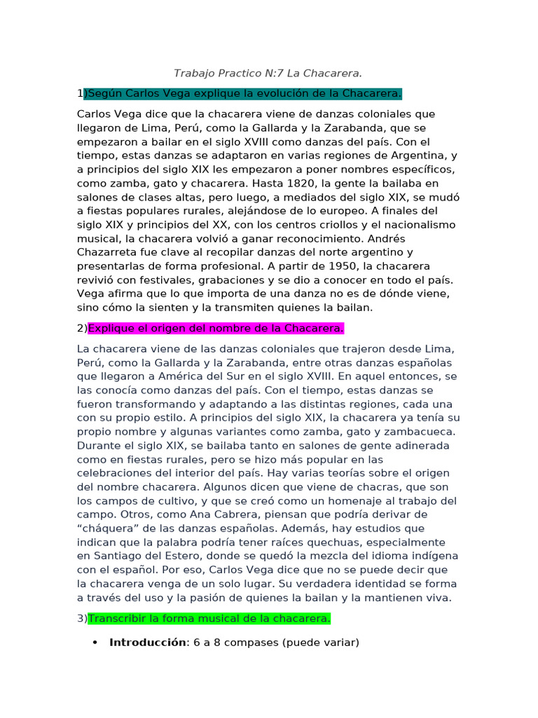 Evolución y características de la Chacarera | PDF | Ritmo | Elementos ...