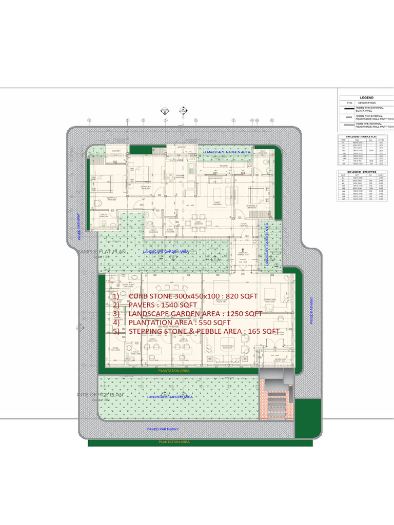 Landscape and Paving Area Breakdown | PDF