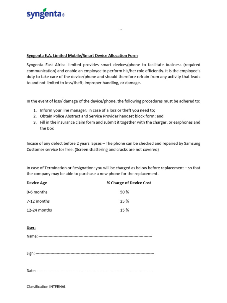 Company Policy Form | PDF