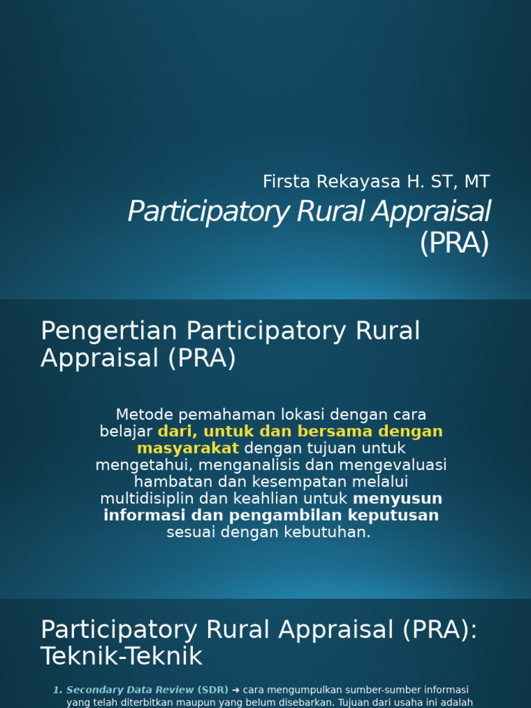 Teknik Participatory Rural Appraisal | PDF