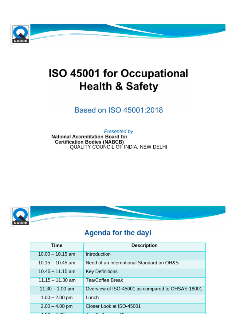 ISO 45001 Overview and Comparison with OHSAS | PDF | Occupational ...