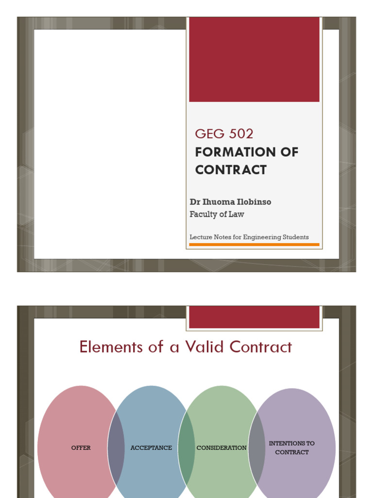 Elements of a Valid Contract Explained | PDF | Offer And Acceptance ...