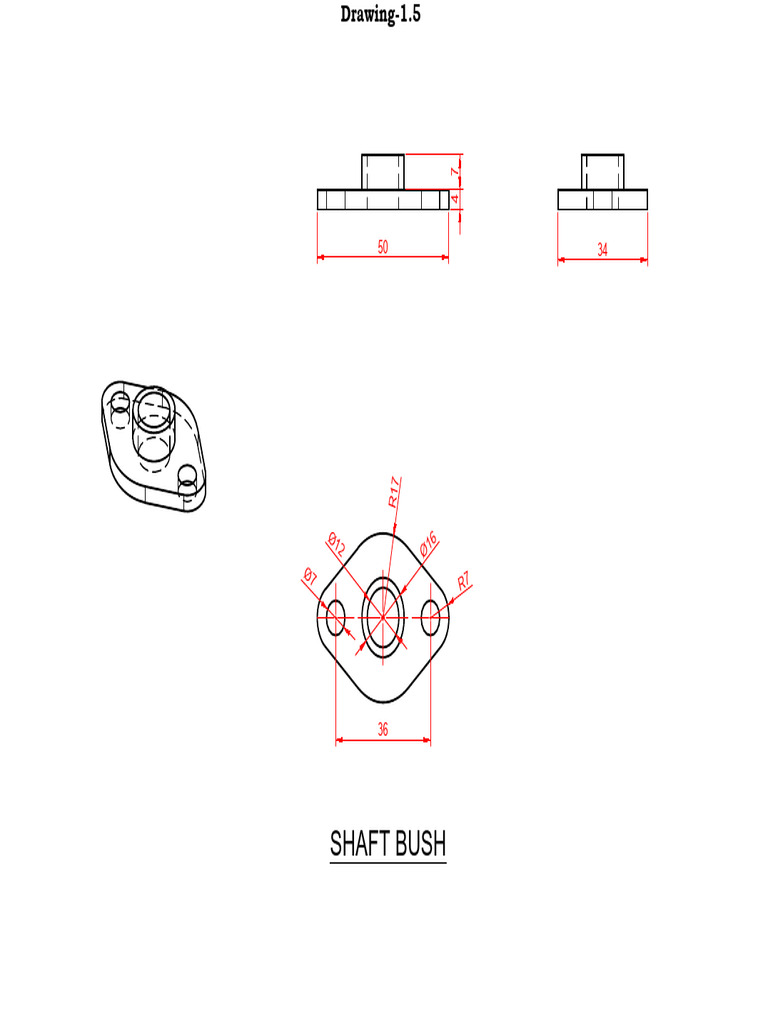 1.5 Sub Assembly Shaft Bush Drawing-5 | PDF