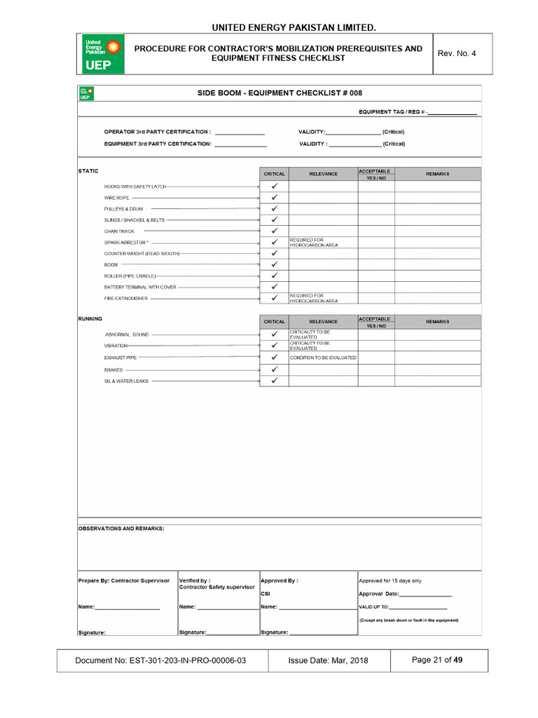 Contractor Mobilization Procedure Guide | PDF