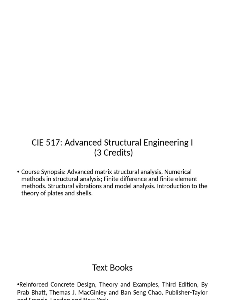 Advanced Structural Engineering Course | PDF | Matrix (Mathematics ...