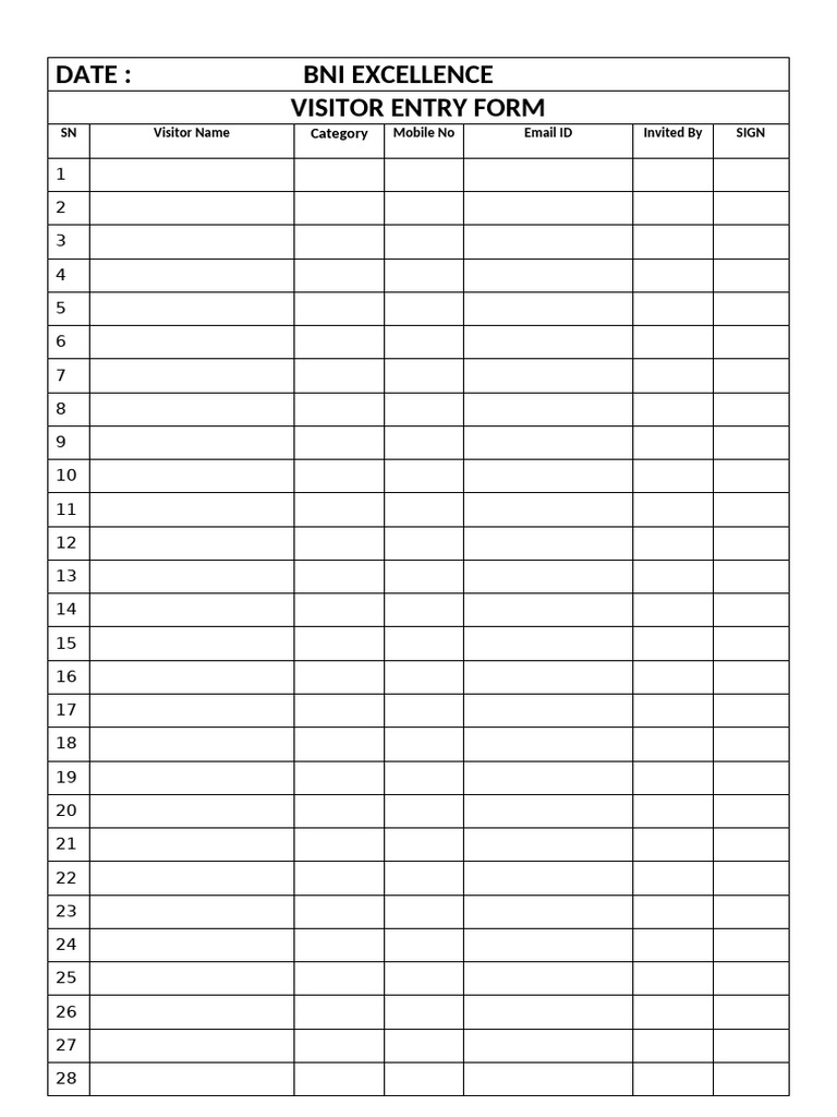 Visitor Form | PDF