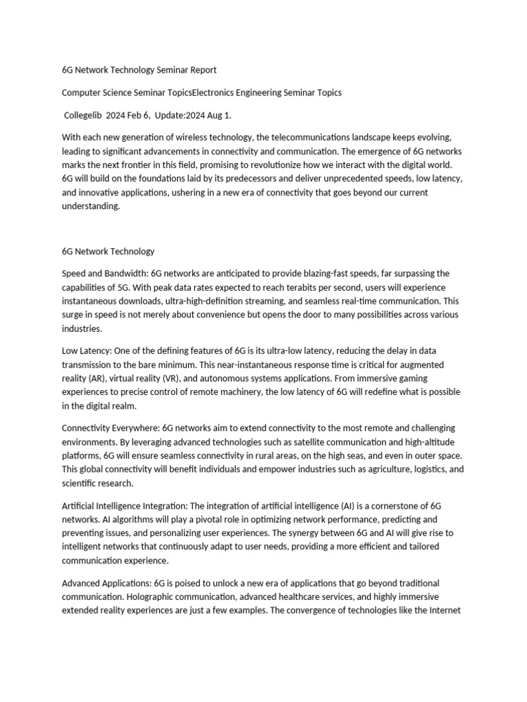 6G Network Techggfffffv | PDF | Computer Network | Artificial Intelligence