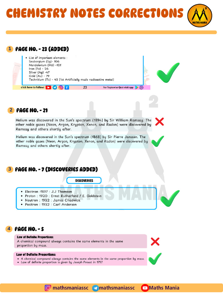 Chemistry Notes Corrections | PDF