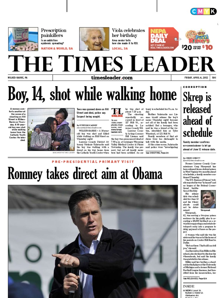 Times Leader 04-06-2012 | PDF | Oxycodone | Barack Obama