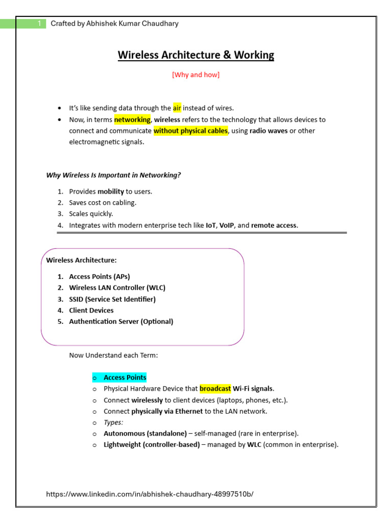 Wireless Networking Architecture Explained | PDF | Radius | Computer ...