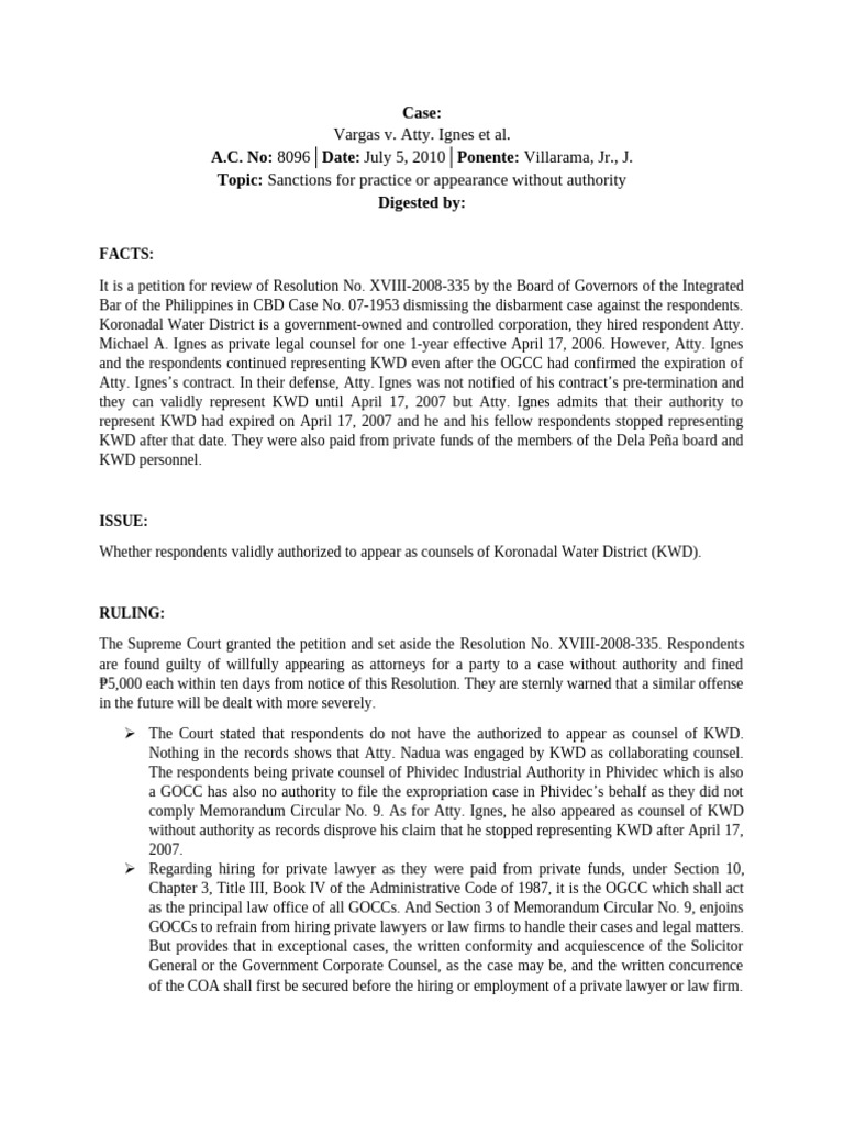 Disbarment Case: Unauthorized Legal Representation | PDF | Lawyer | Law ...