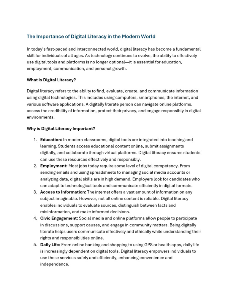 Document 1 | PDF | Literacy | Communication