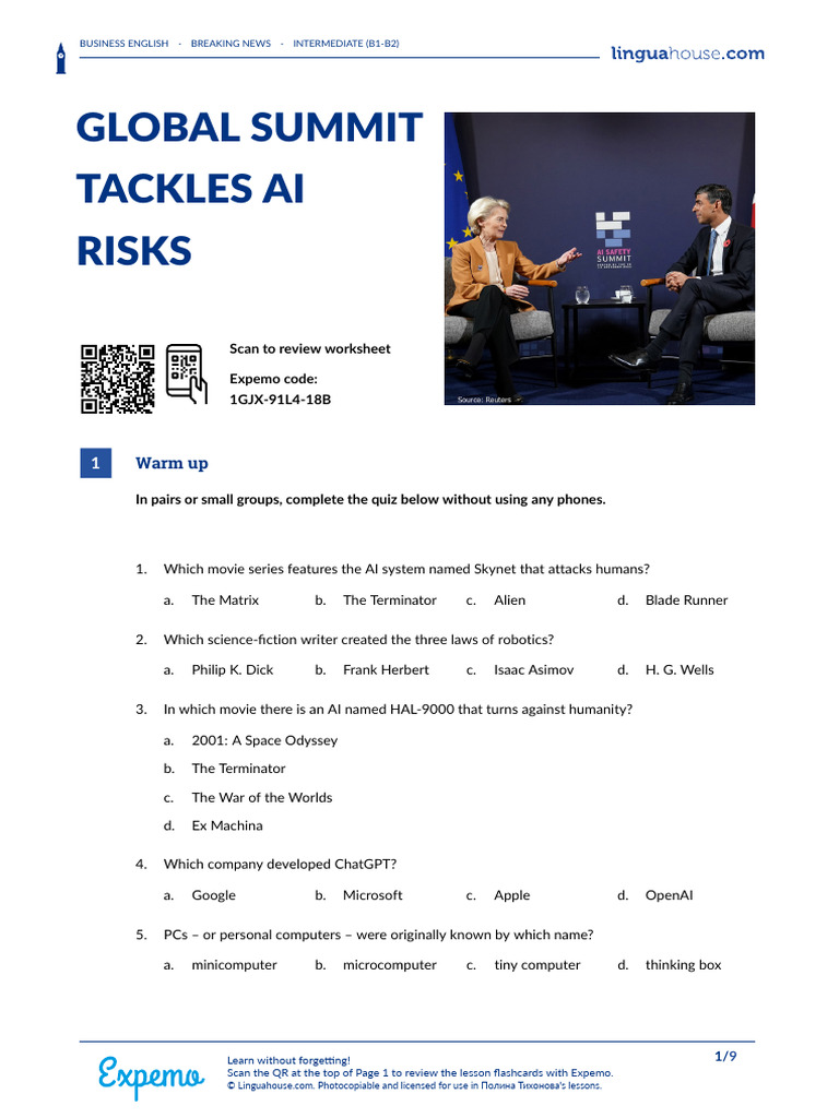 AI Risks Discussed at Global Summit | PDF | Artificial Intelligence ...