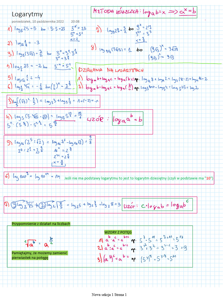 Logarytmy | PDF