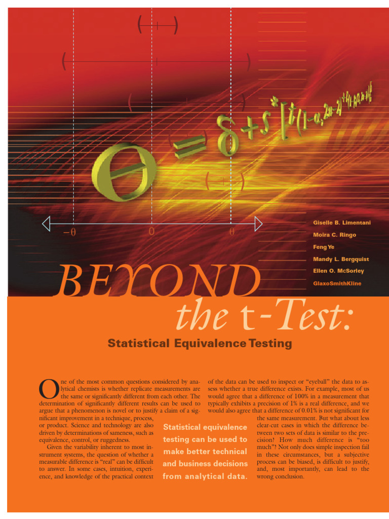 t-Test vs. TOST: Statistical Equivalence | PDF | Null Hypothesis ...