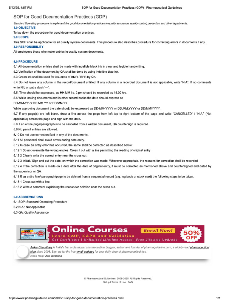 QC Sop | PDF