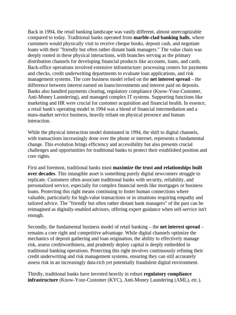 Retail Banking Evolution: 1994 to Digital Age | PDF | Banks | Business ...