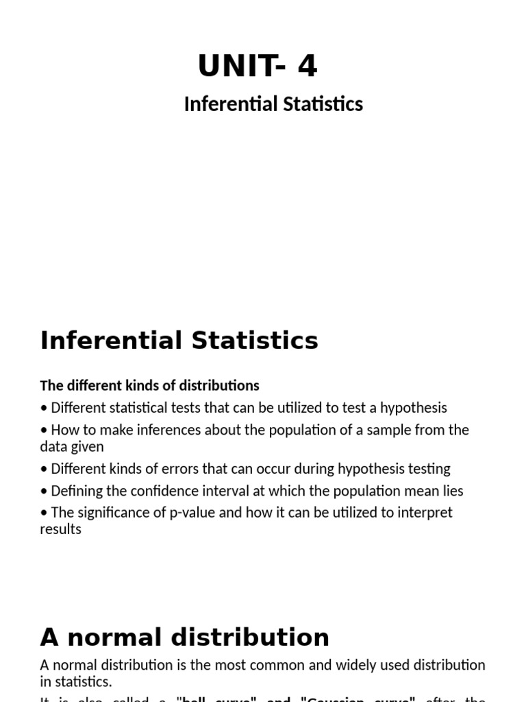 Unit 4 | PDF | Type I And Type Ii Errors | P Value