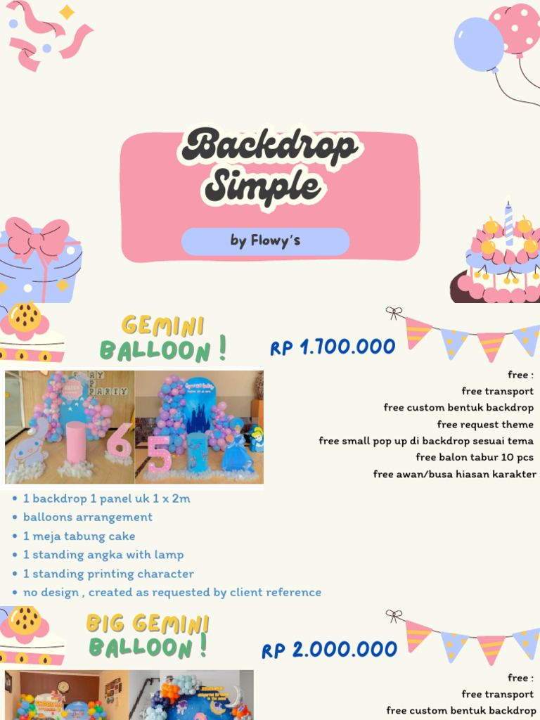 Flowy's Event Backdrop Packages | PDF