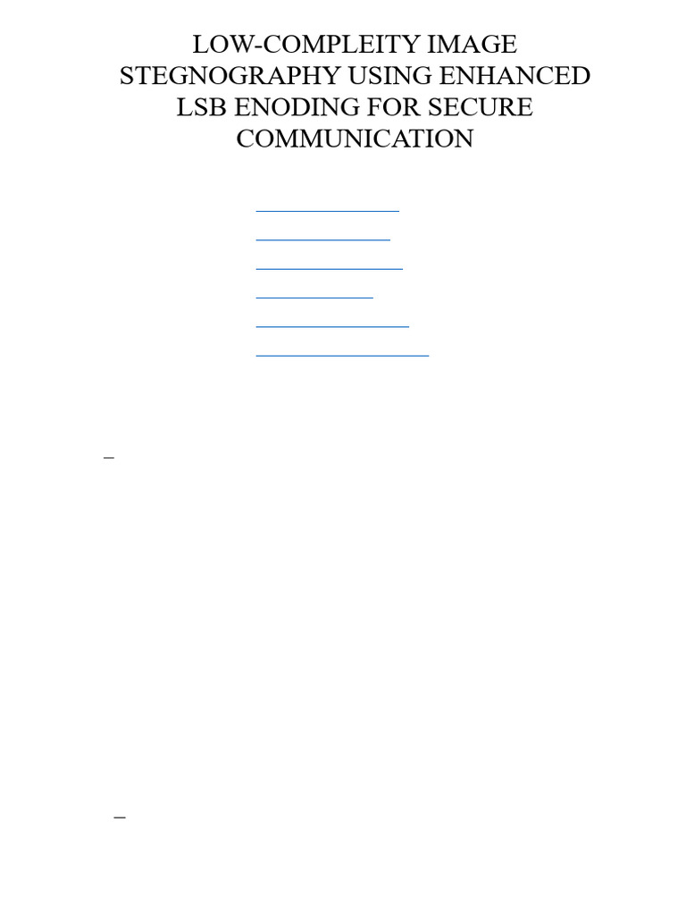 Low-Complexity Image Steganography Techniques | PDF | Encryption | Data ...