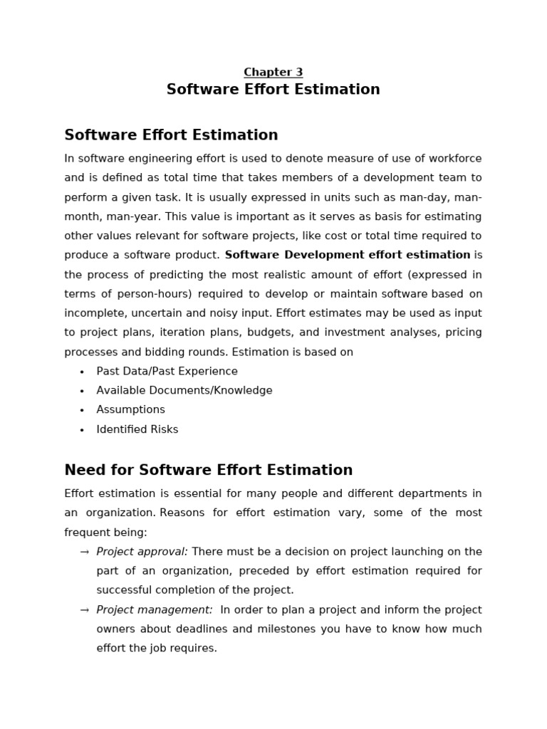 Software Effort Estimation Techniques | PDF | Software | Risk