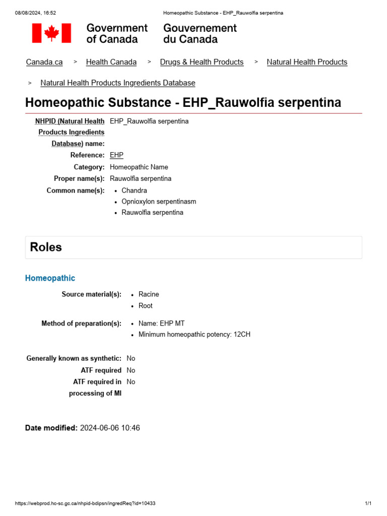Rauwolfia Serpentina | PDF