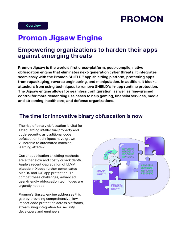 Promon Jigsaw Technology Overview | PDF | Computer Security | Security