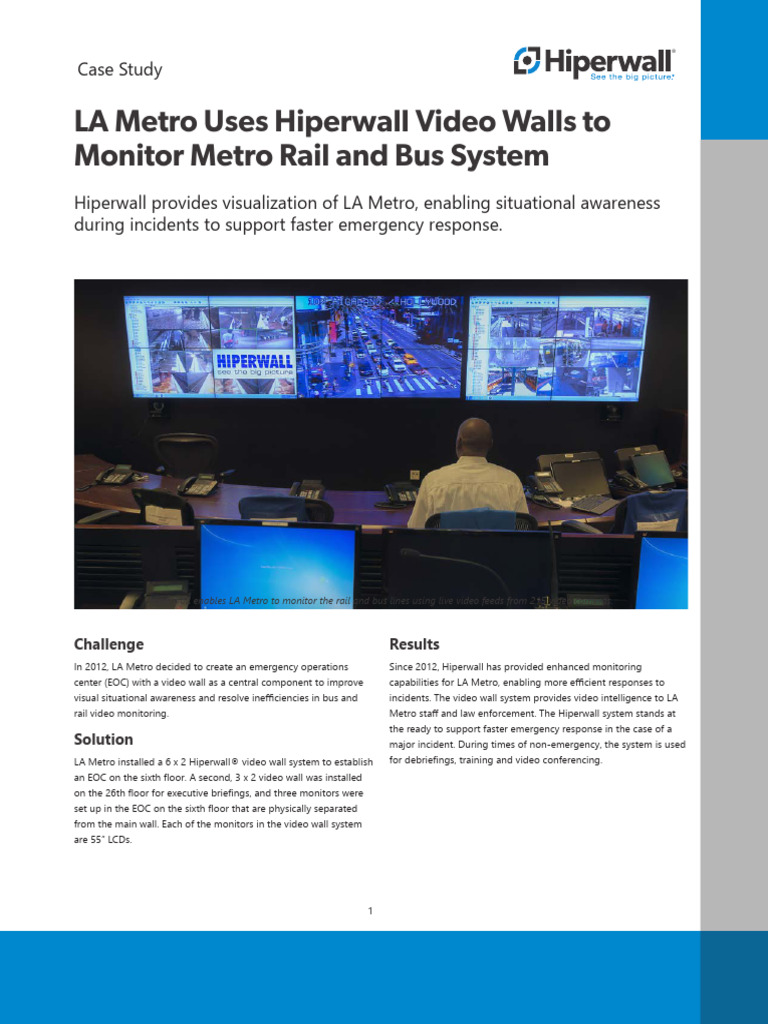 LA Metro Enhances Emergency Response with Hiperwall | PDF | Video ...