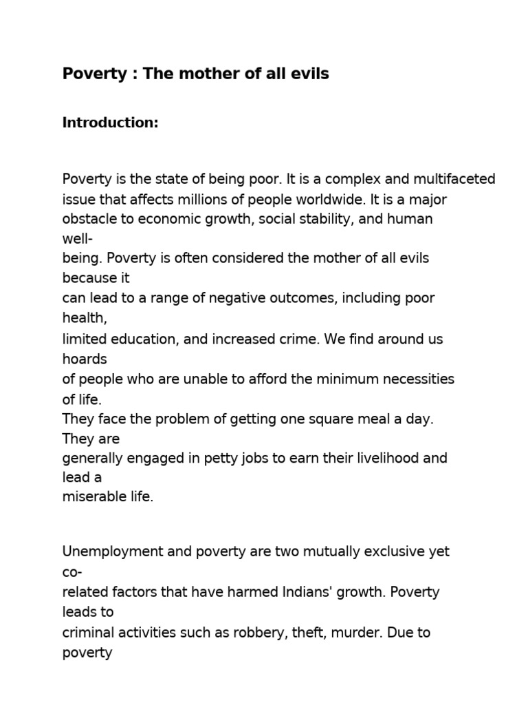 Understanding Poverty's Impact and Solutions | PDF | Poverty | Poverty ...