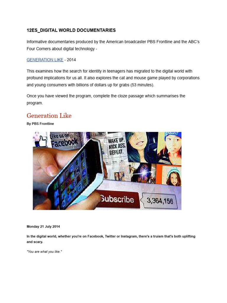 Teens and Social Media: A Digital Identity | PDF | Adolescence