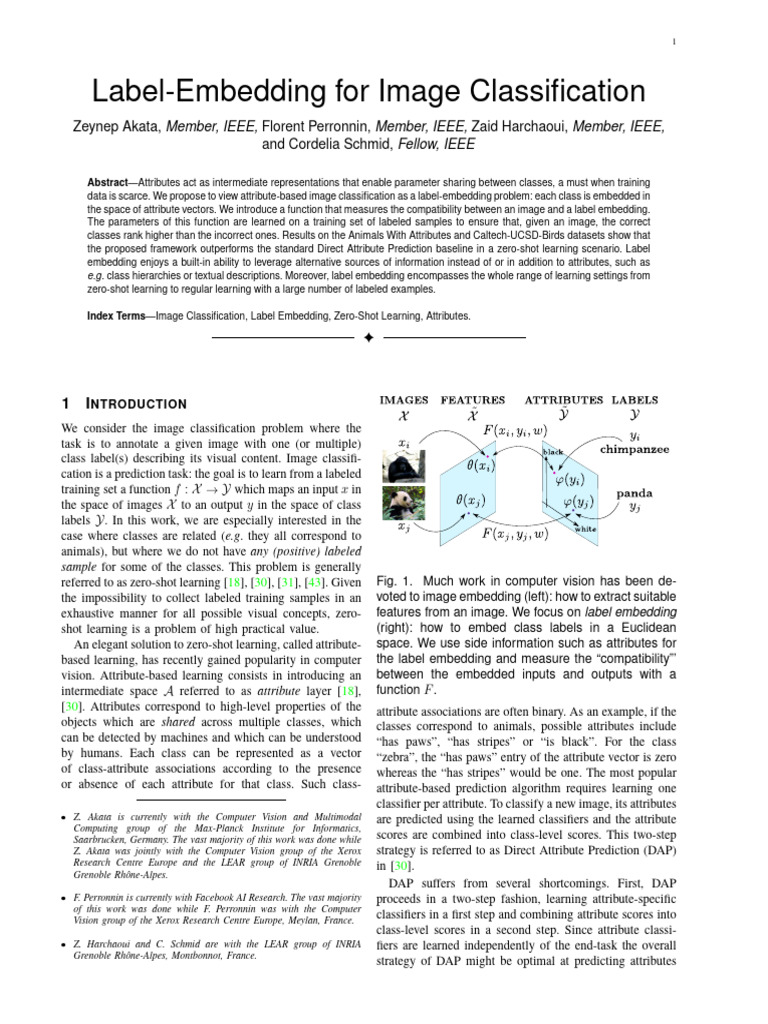 Label Embedding in Image Classification | PDF | Support Vector Machine ...