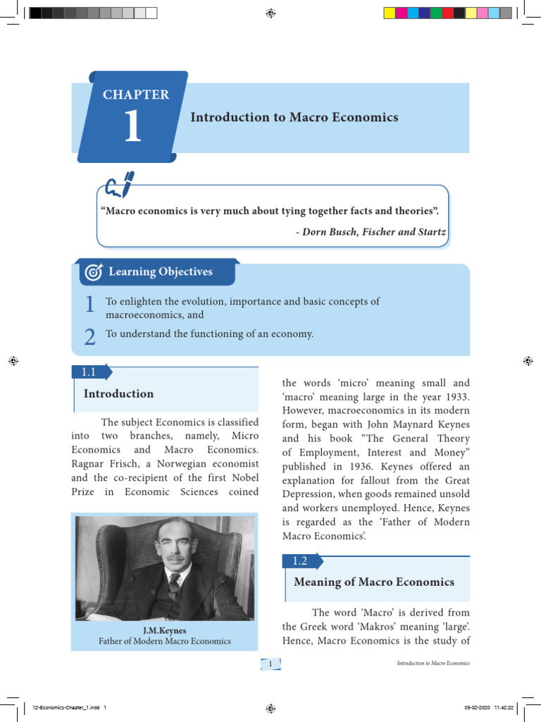 01 Introduction To Macro Economics Pdf Economics Macroeconomics