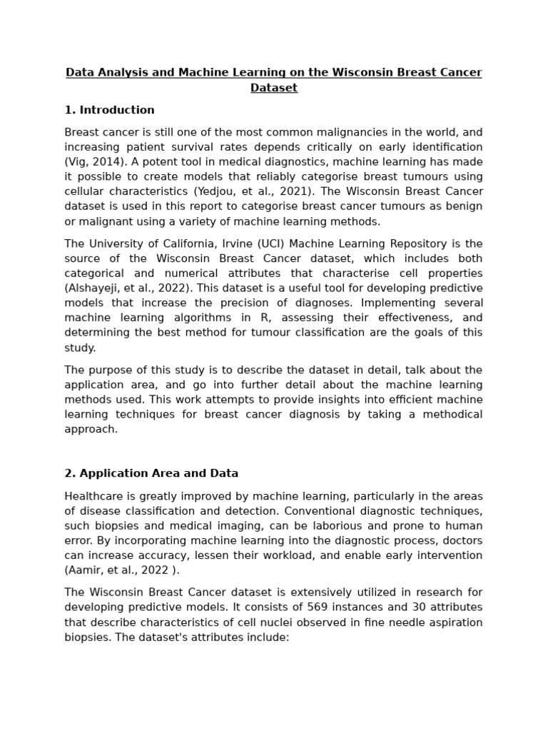 Wisconsin Breast Cancer Dataset Analysis | PDF | Support Vector Machine ...