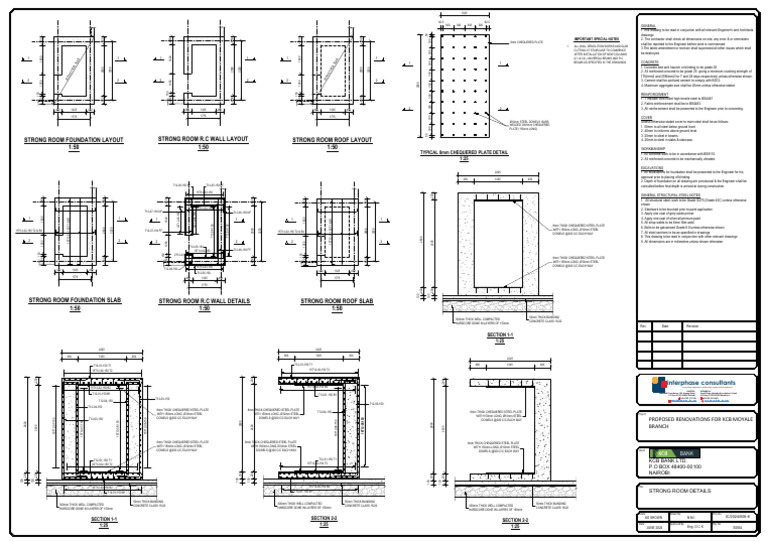Strong Room Construction Details | PDF | Concrete | Structural Steel