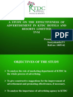 A Study On The Effectiveness of Advertisement in KTDC Hotels and Resorts Limitted TVM