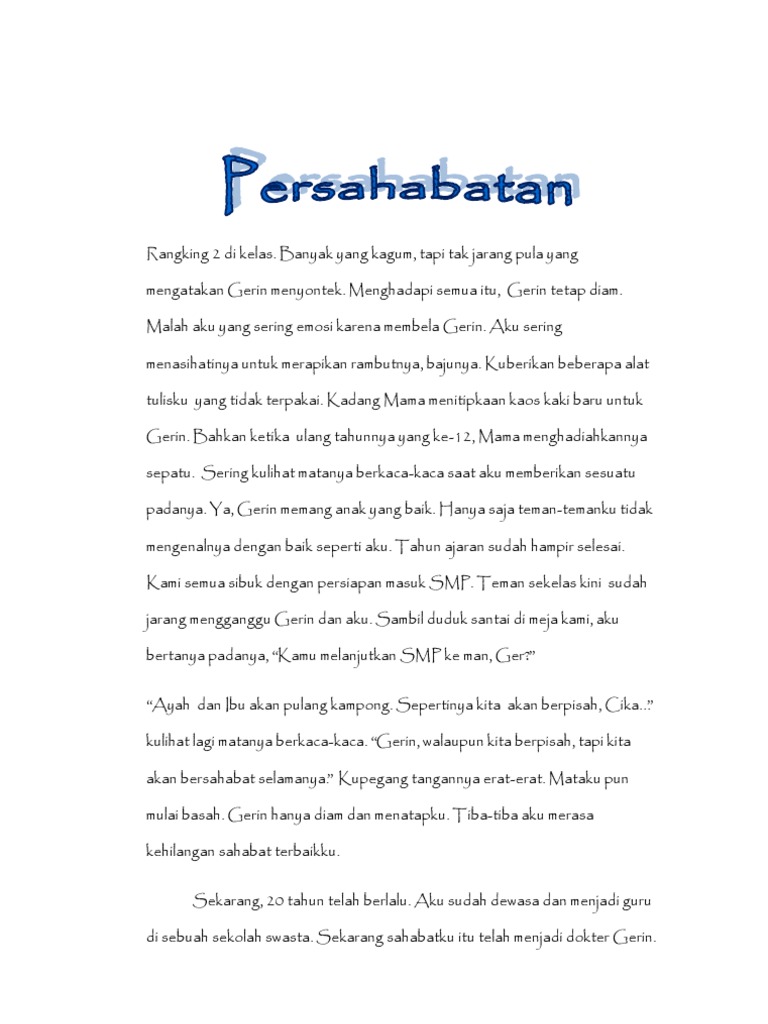 Tugas Unsur Instrinsik Dan Ekstrinsik Cerpen