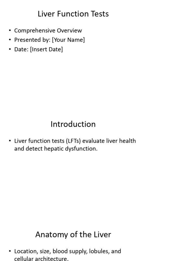 Overview of Liver Function Tests | PDF | Cirrhosis | Hepatitis