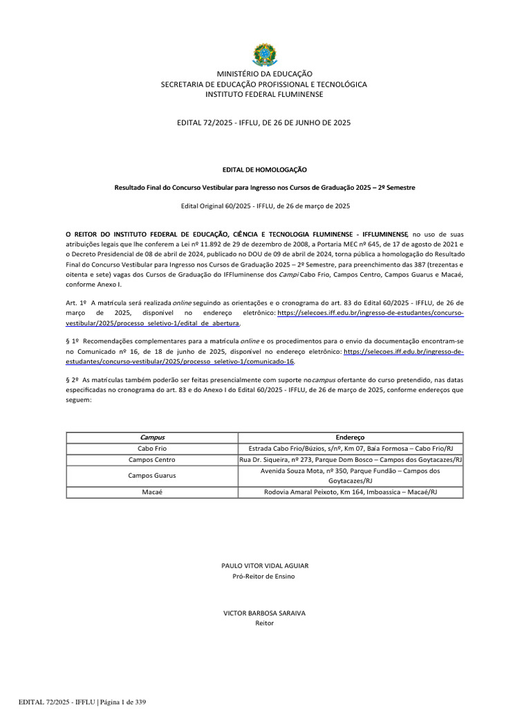 EDITAL+72-2025+-+IFFLU,+DE+26+DE+JUNHO+DE+2025 | PDF | Estágios ...