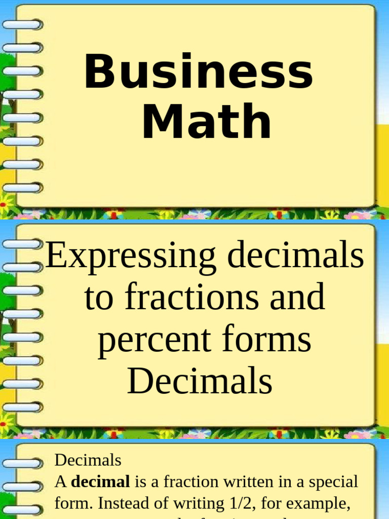 Converting Decimals to Fractions & Percentages | PDF