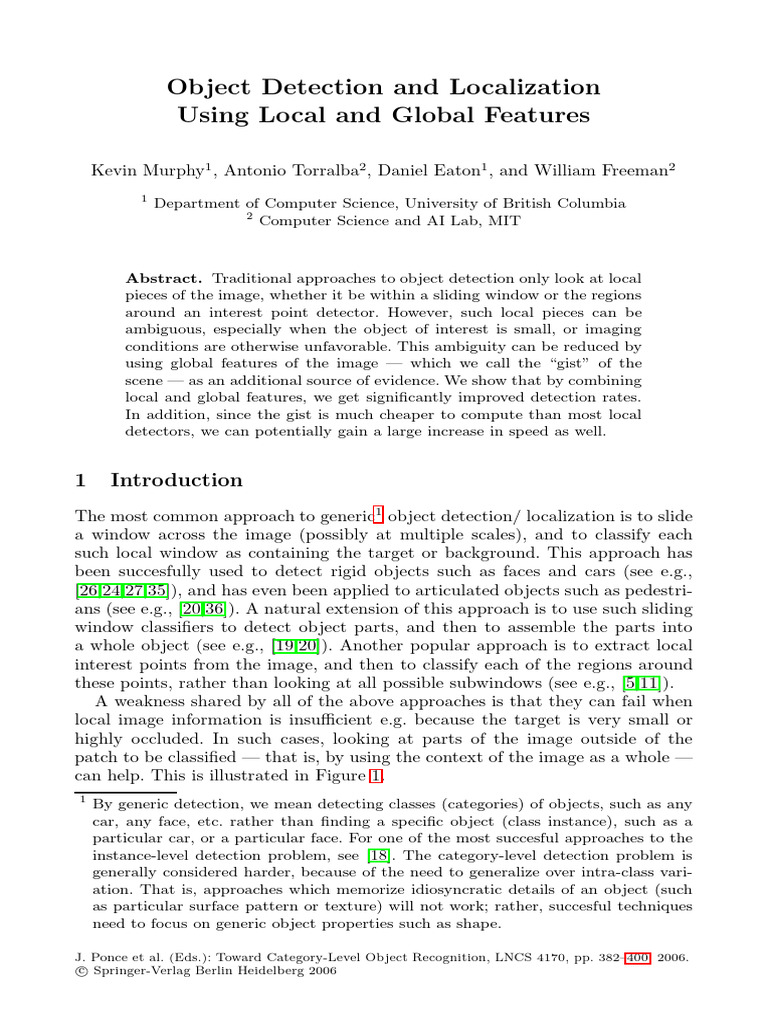 Enhancing Object Detection with Features | PDF | Receiver Operating ...