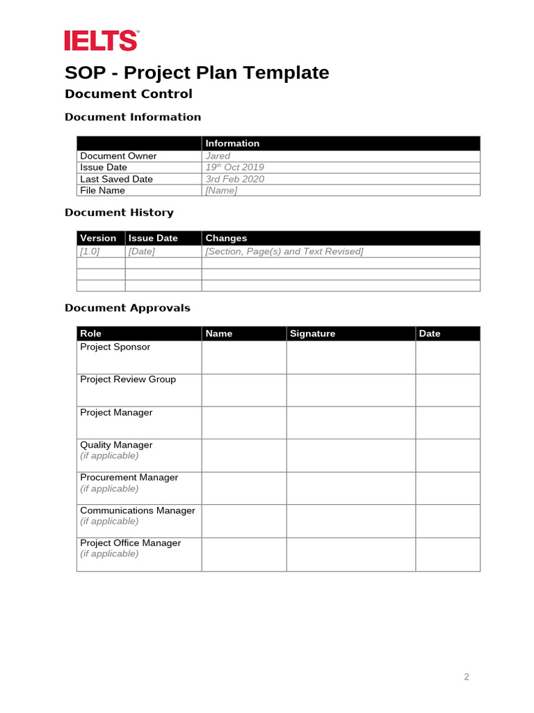 Project Plan Template Guide | PDF | Business