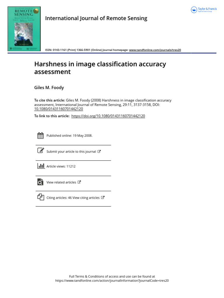 Harshness in Image Classification Accuracy Assessment | PDF ...