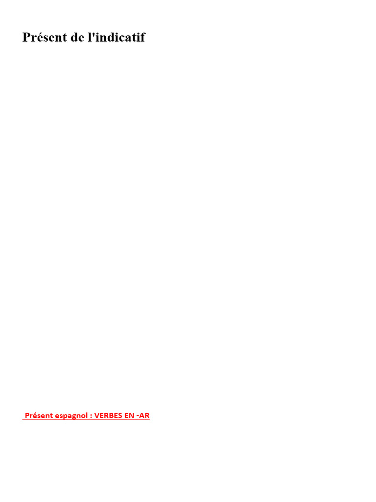 Conjugaison des verbes en espagnol | PDF | Verbe | Grammaire