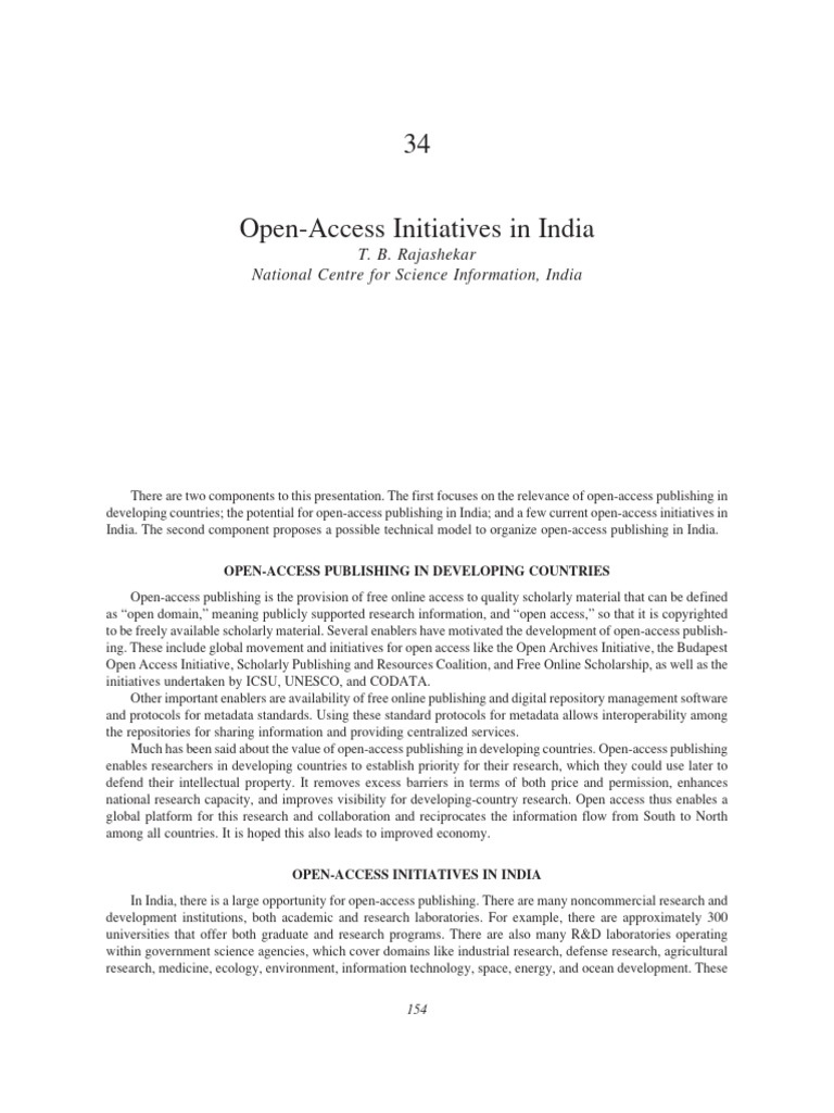 Open Access Publishing in India | PDF | Open Access | Digital Library