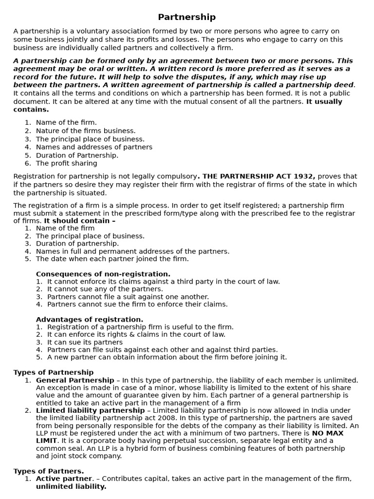 Understanding Partnerships and Companies | PDF | Partnership | Limited ...