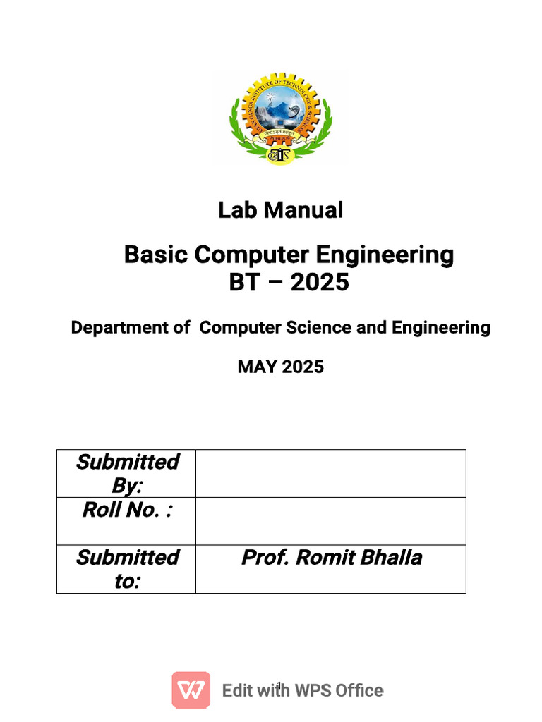 Lab Manual of BCE | PDF | Computer File | Microsoft Word