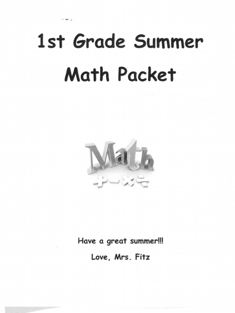 VCA 1st Grade Summer Math Packet | PDF