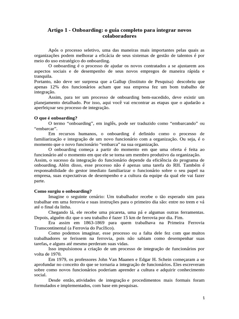 Importância dos 6 Cs no Onboarding | PDF | Gestão de recursos humanos ...