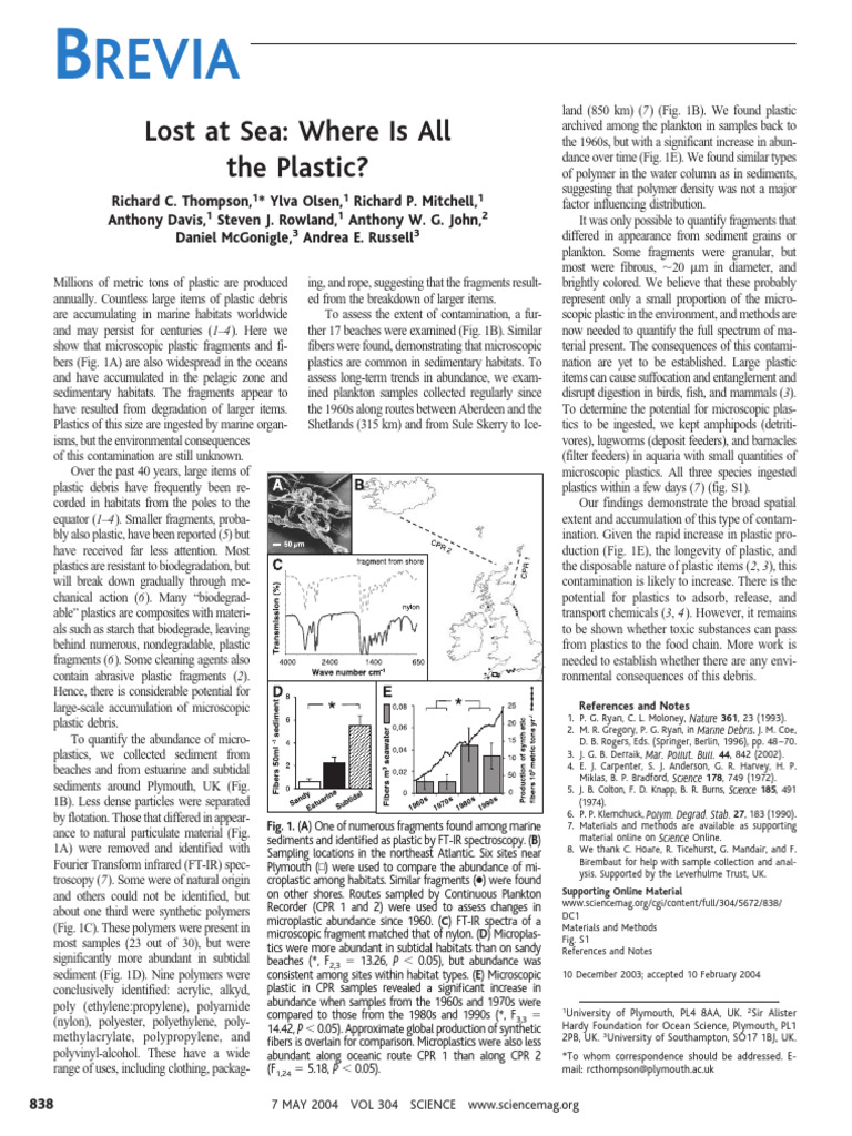 Microplastics in Marine Environments | PDF | Plastic | Physical Geography